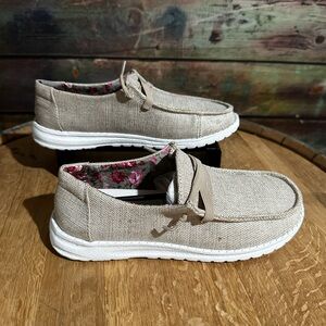 🤎 NEW Gypsy Jazz Tan Burlap‑Style Casual Loafers 🤎 - Size 6